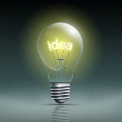 Light bulb with the word idea